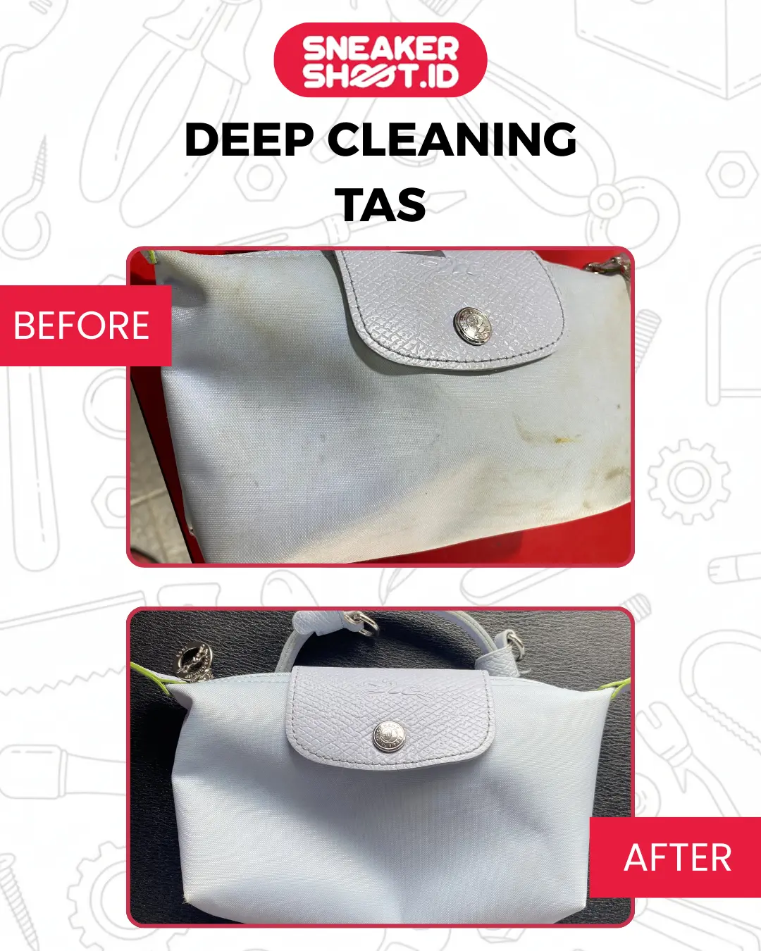 Before dan After Deep Cleaning Tas di sneakershoot.id
