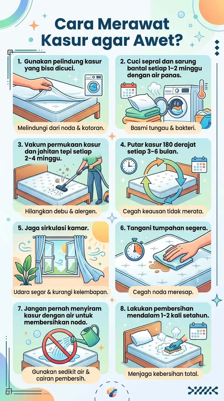 Infografik : Cara Merawat Kasur agar Awet