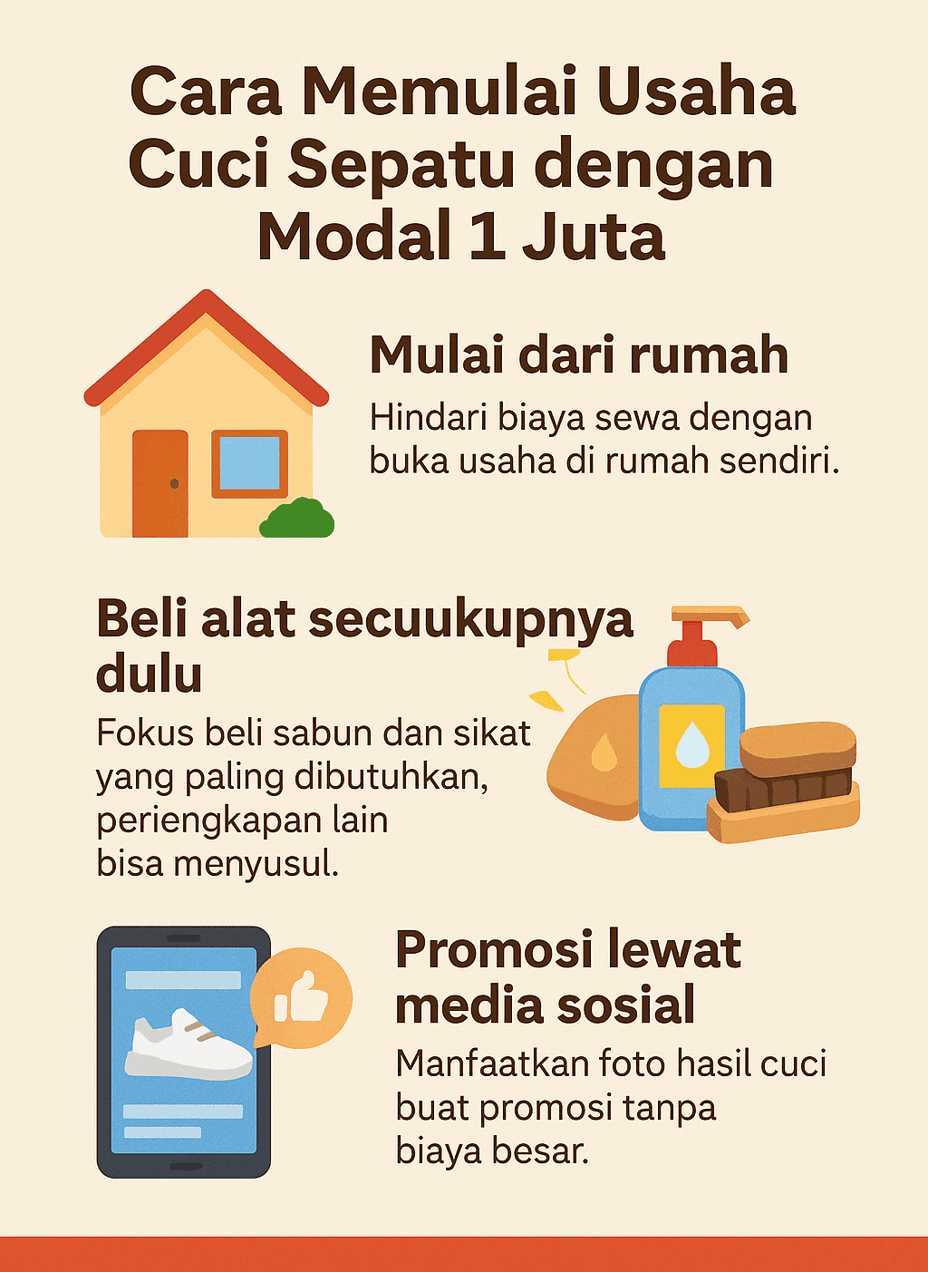 Infografik: Cara Memulai Usaha Cuci Sepatu dengan Modal 1 Juta