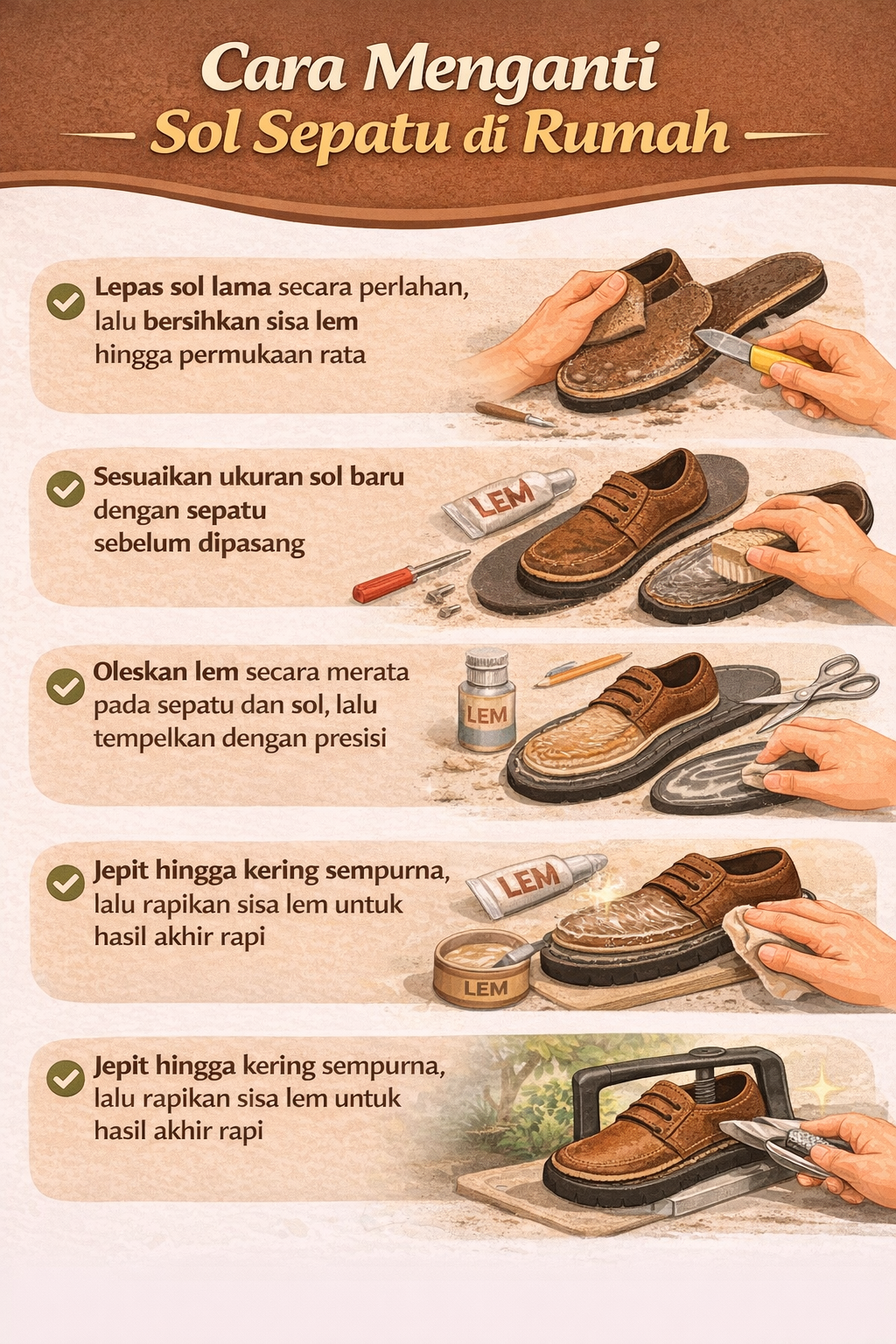 Cara Mengganti Sol Sepatu di Rumah