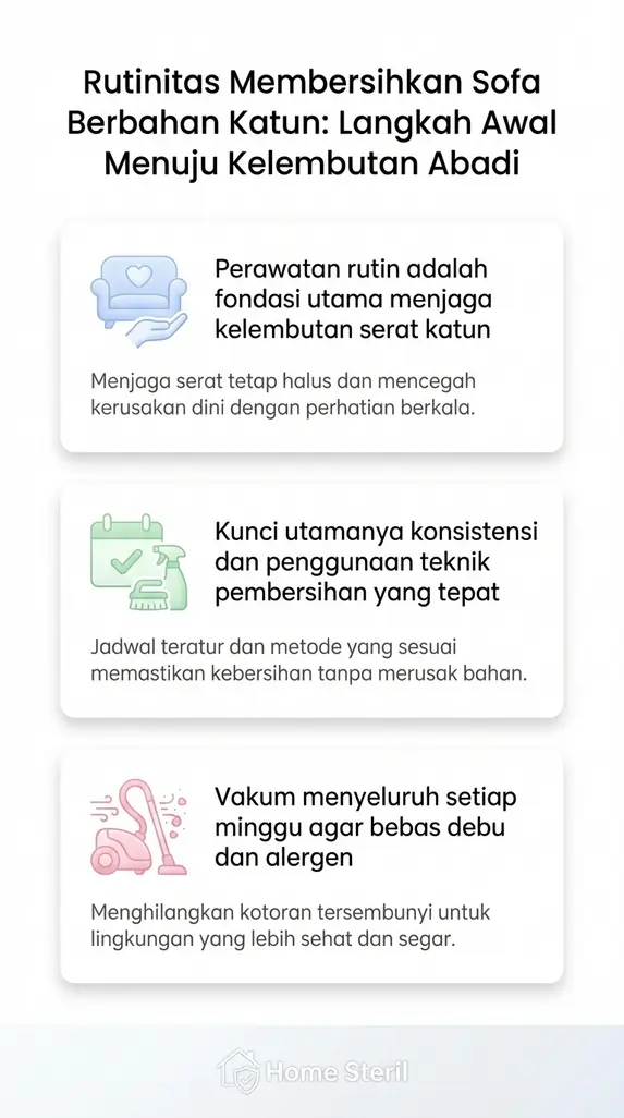 Rutinitas Membersihkan Sofa Berbahan Katun: Langkah Awal Menuju Kelembutan Abadi