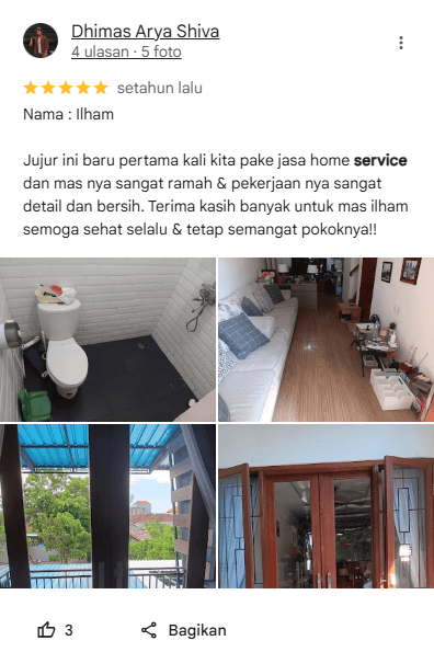 Testimoni Pelanggan Home-Steril di Depok