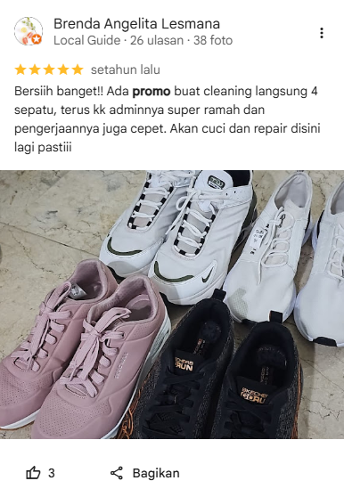 5 Review Pelanggan Cuci Sepatu di Sneakershoot