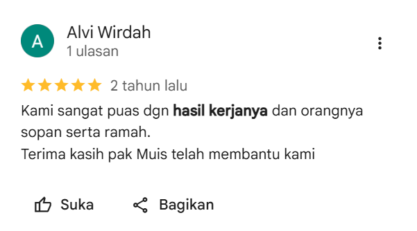 Catatan dari Ulasan Google Maps Home Steril