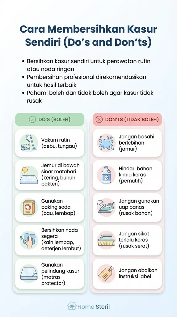 Cara Membersihkan Kasur Sendiri (Do's and Don'ts)