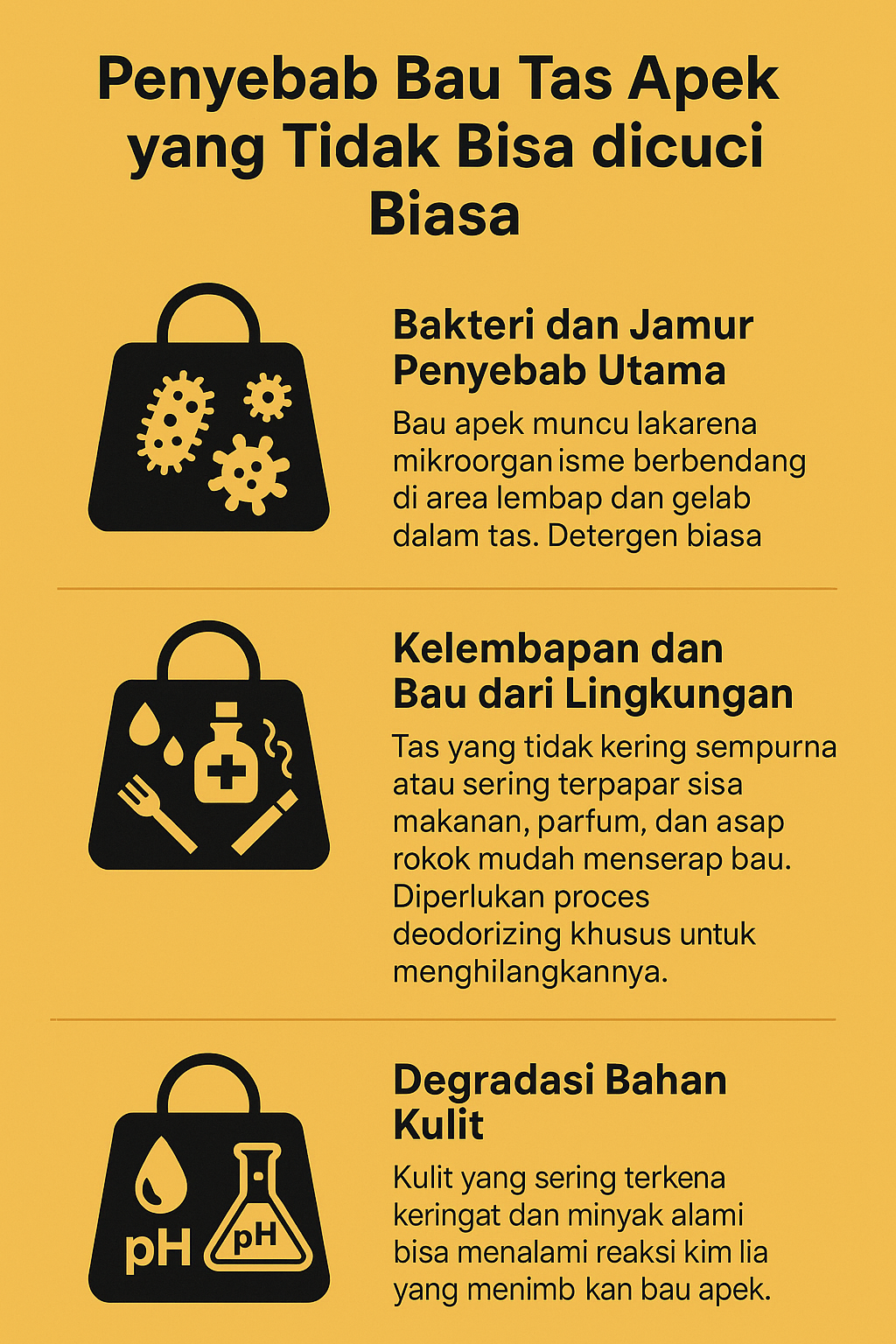 Penyebab Bau Tas Apek yang Tidak Bisa di Cuci Biasa