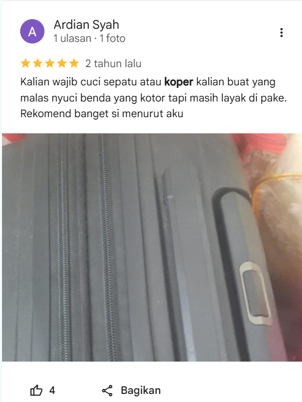 5 Review Pelanggan Service Koper di Sneakershoot.id