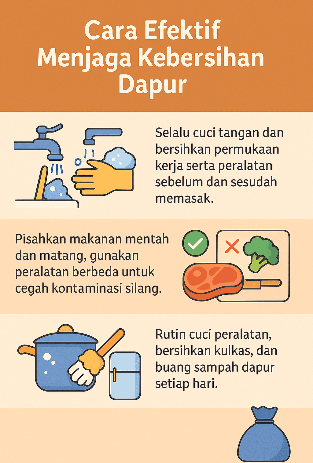 Infografik: Cara Efektif Menjaga Kebersihan Dapur