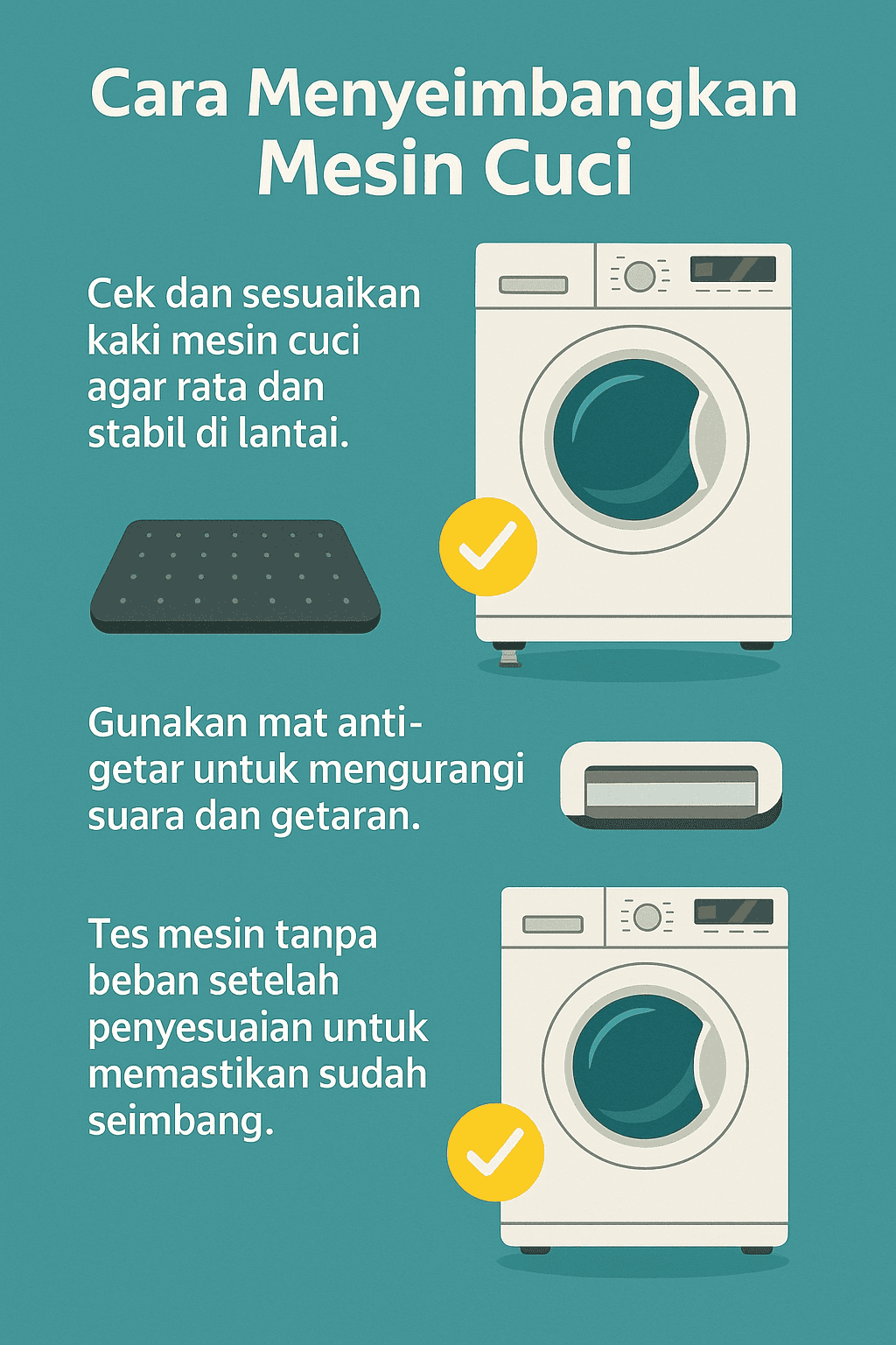 Infografik: Cara Menyeimbangkan Mesin Cuci