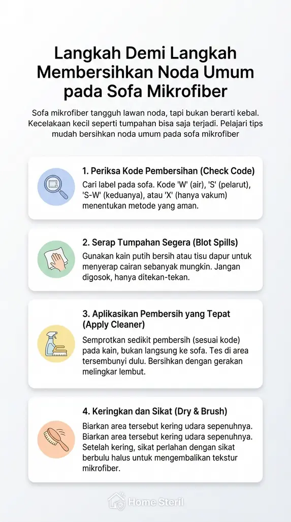 Langkah Demi Langkah Membersihkan Noda Umum pada Sofa Mikrofiber