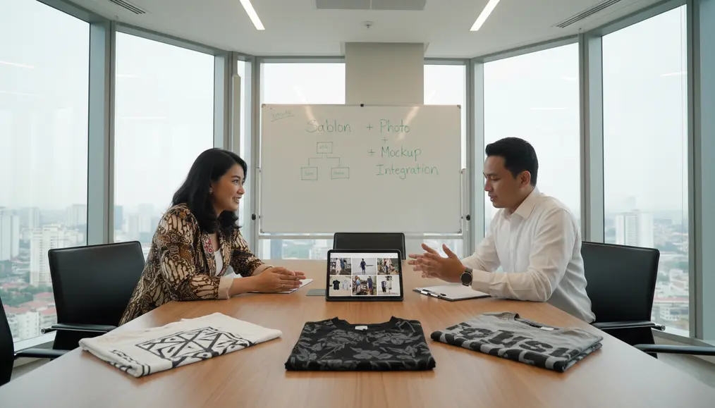 Proses Kolaborasi dengan Vendor Sablon + Foto Produk & Mockup