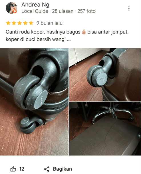 Testimoni Pengguna Jasa Reparasi Koper