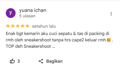 Review Pelanggan Laundry Tas di Sneakershoot.id