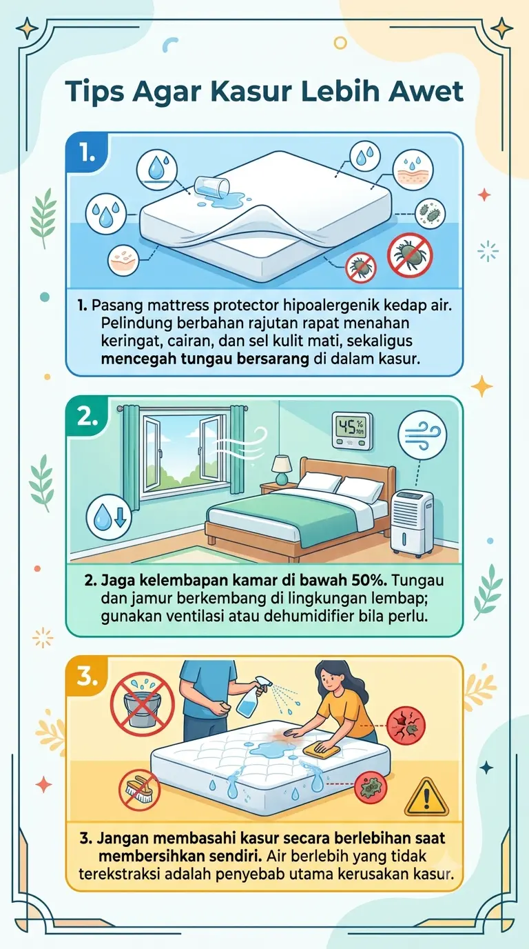 Infografik : Tips Agar Kasur Lebih Awet