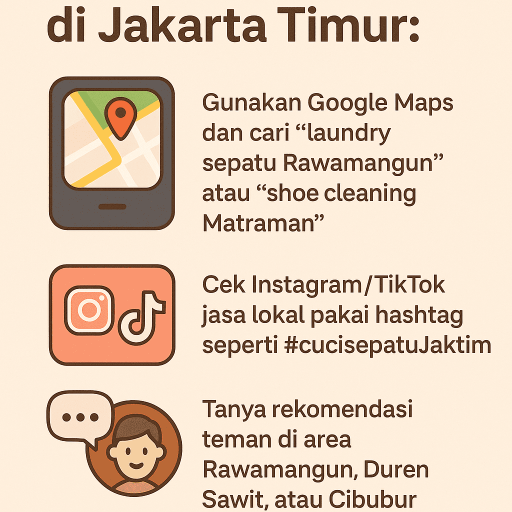 Infografik: Cara Menemukan Jasa Cuci Sepatu Dekat Jakarta Timur