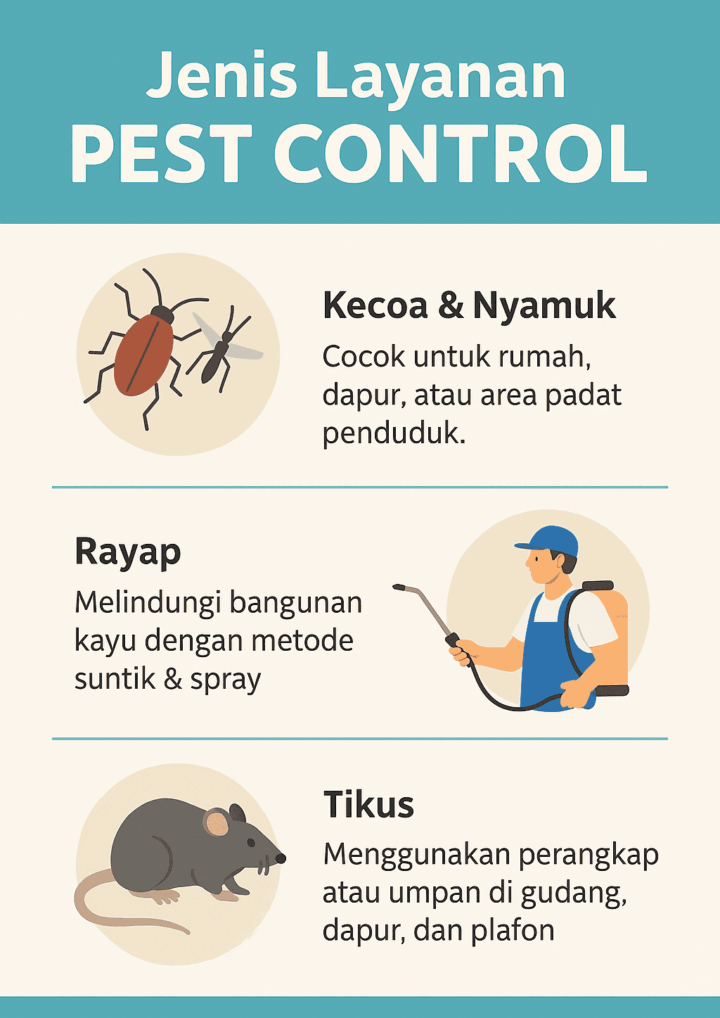 Infografik: jenis Layanan Pest Control
