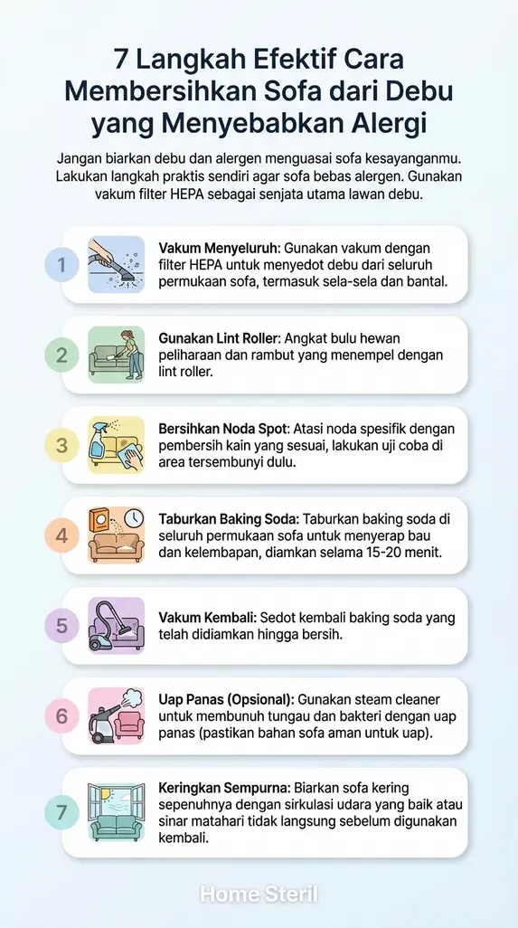 7 Langkah Efektif Cara Membersihkan Sofa dari Debu yang Menyebabkan Alergi