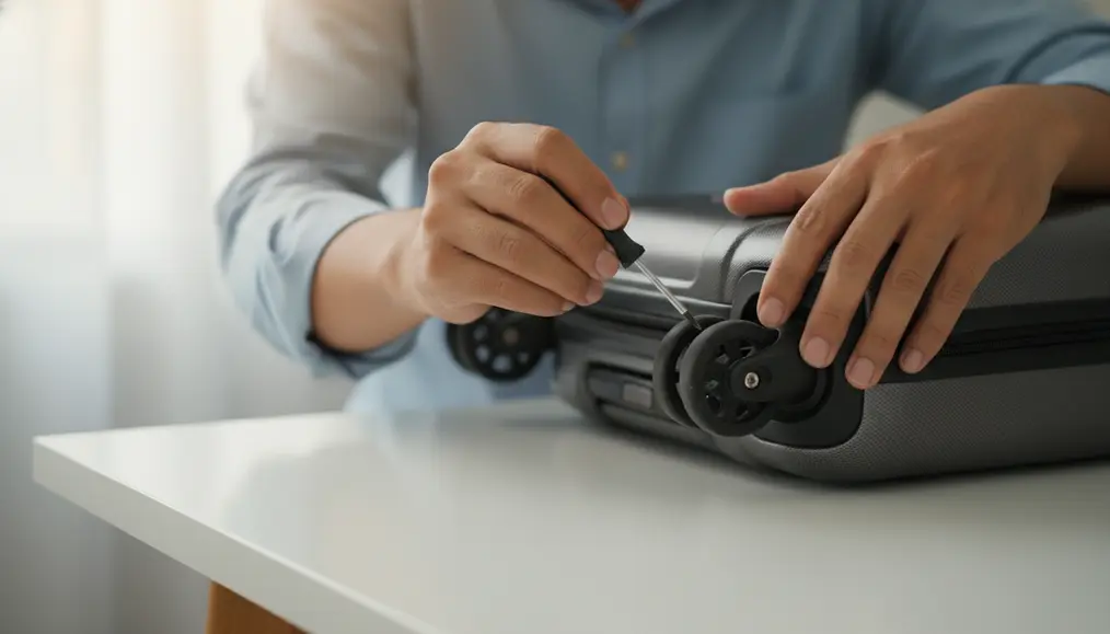 Melepas Roda Koper yang Rusak