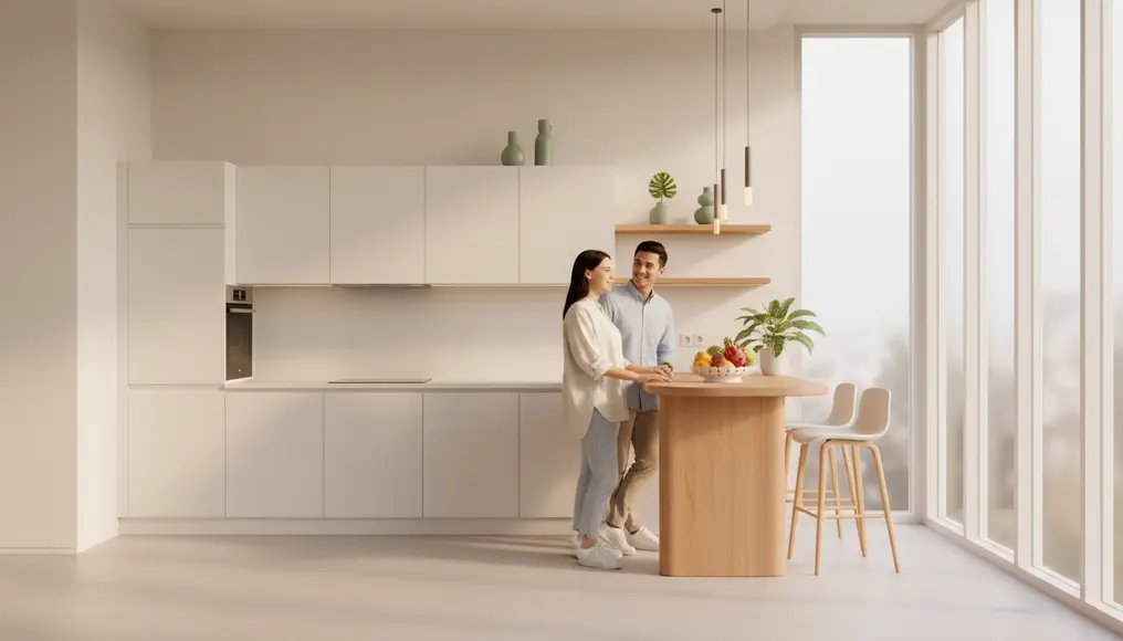 Desain Kitchen Set Letter I Minimalis dengan Konsep Bar Kecil: Estetika & Fungsional