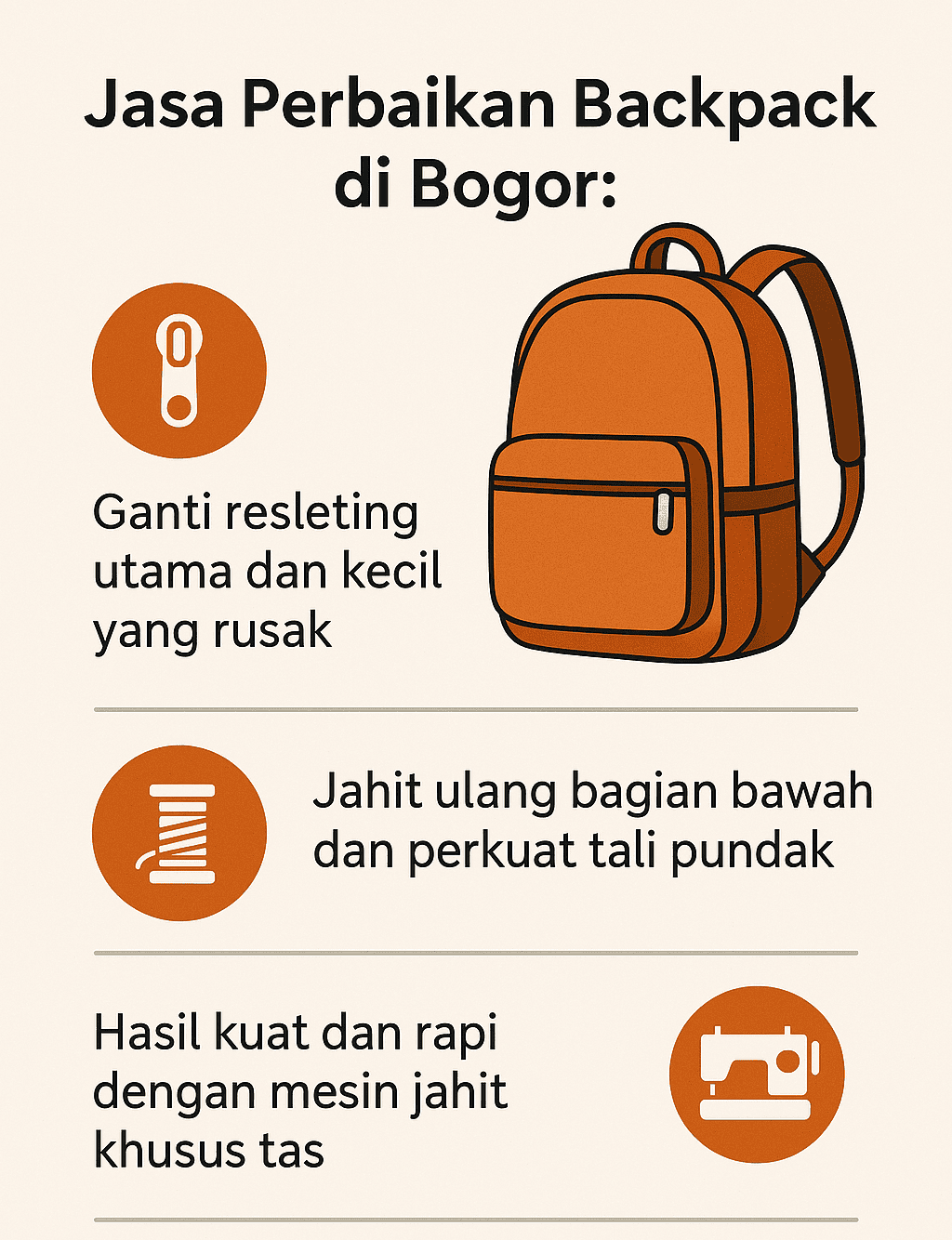 Infografik: Jasa Perbaikan Backpack di Bogor