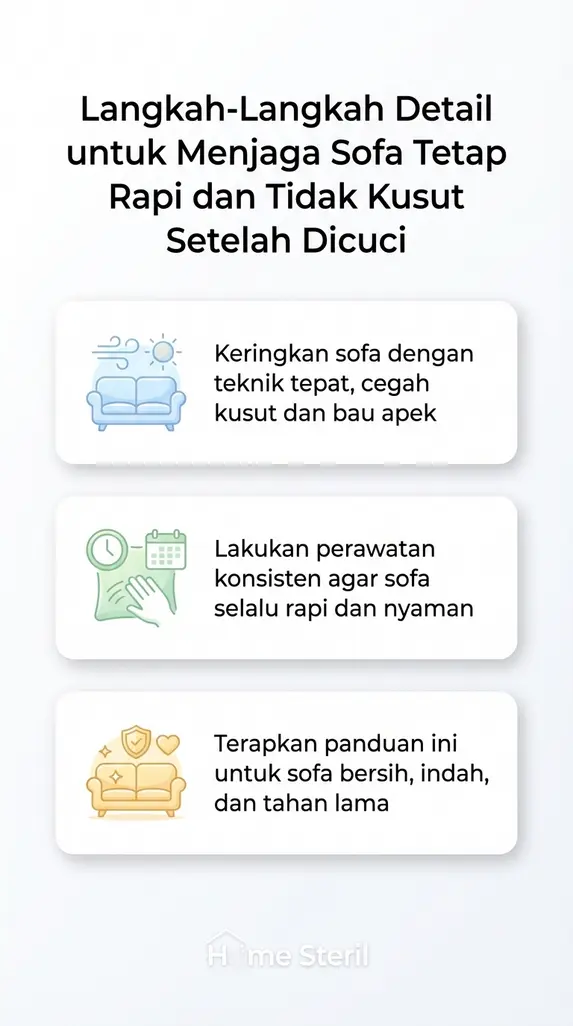 Langkah-Langkah Detail untuk Menjaga Sofa Tetap Rapi dan Tidak Kusut Setelah Dicuci