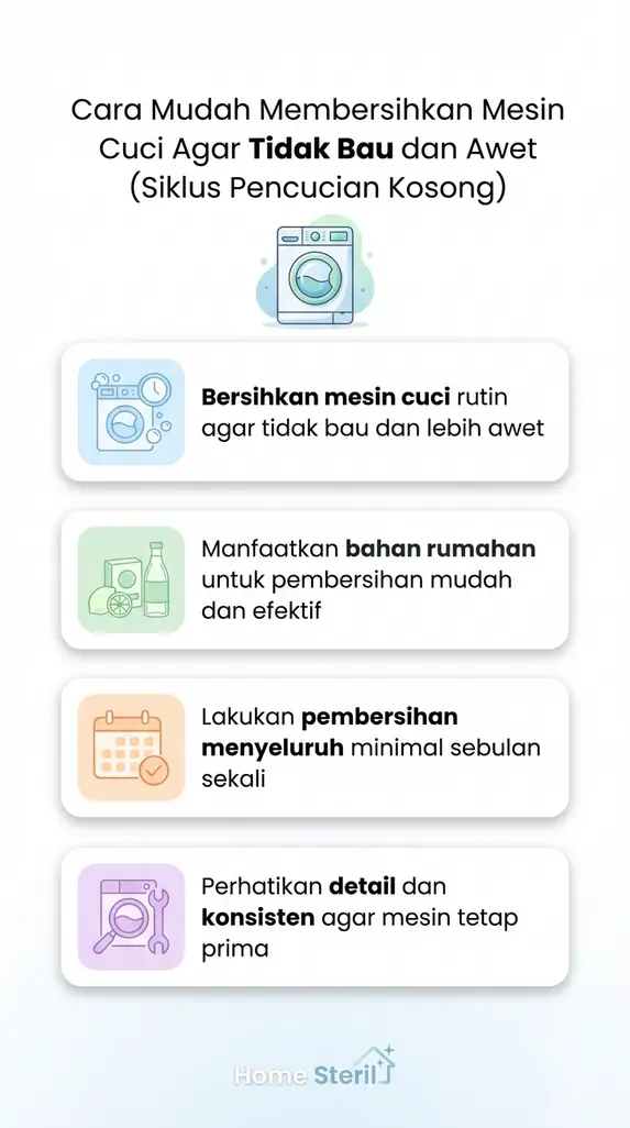 Cara Mudah Membersihkan Mesin Cuci Agar Tidak Bau dan Awet (Siklus Pencucian Kosong)