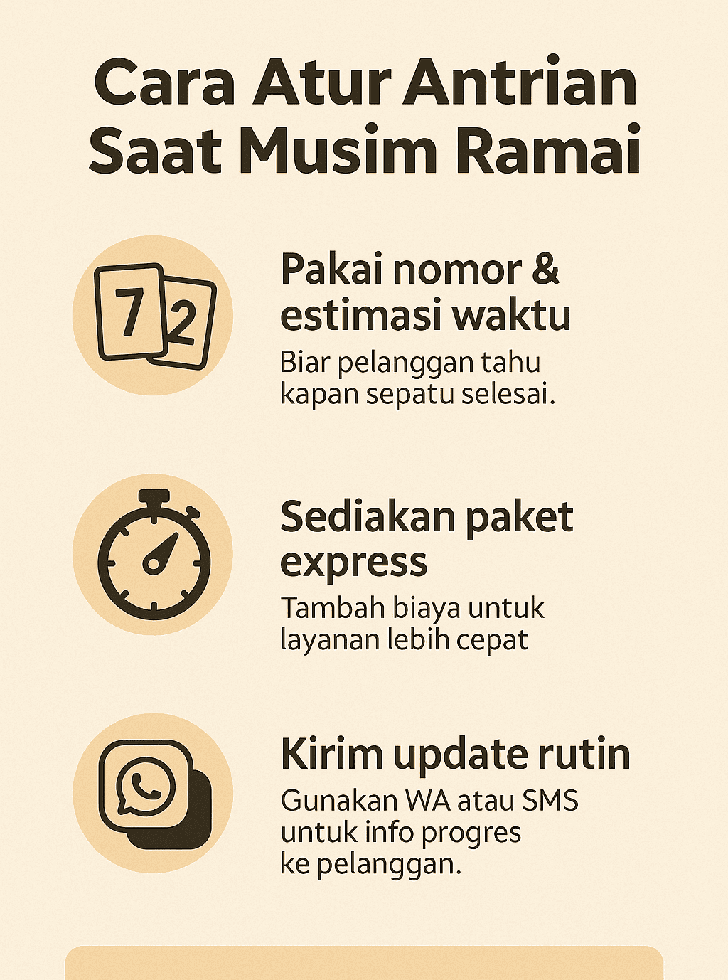 Infografik: Cara Atur Antrian Saat Musim Ramai