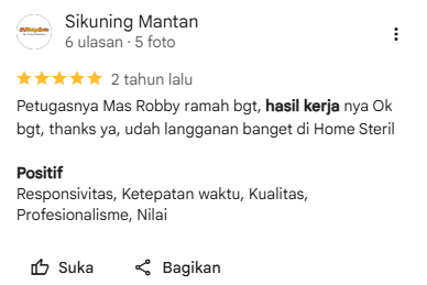 Testimoni Pelanggan Home Steril