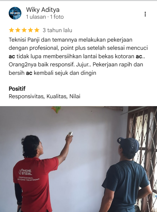 Review Pelanggan Home Steril (Jasa Cuci AC)
