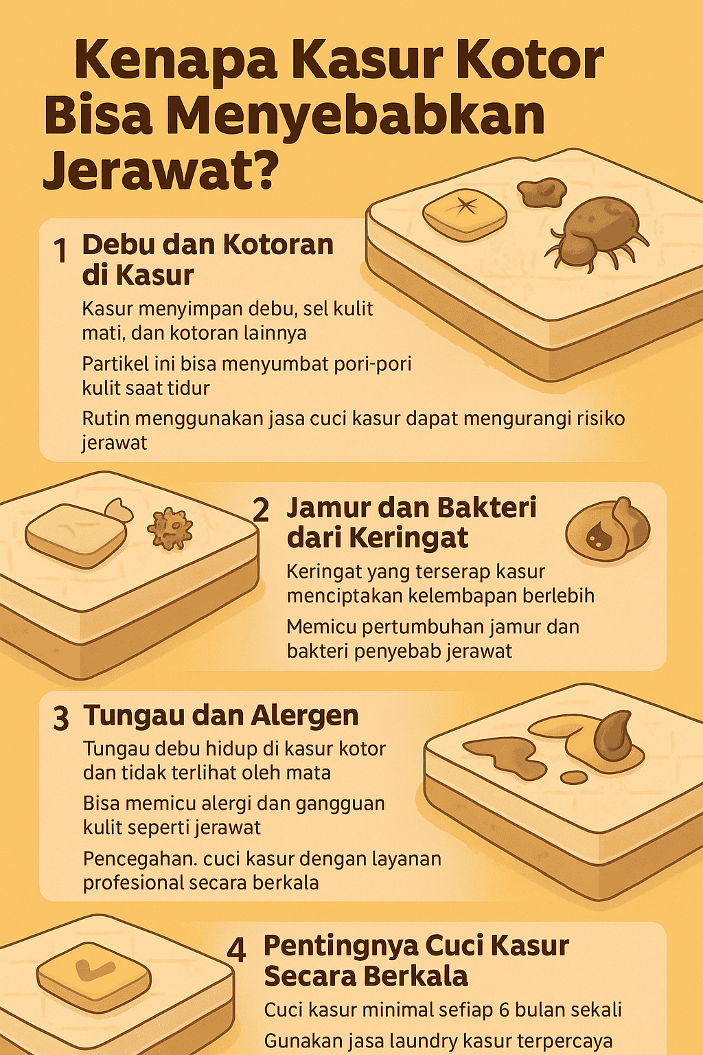 Infografik: Kenapa Kasur Kotor Bisa Menyebabkan Jerawat