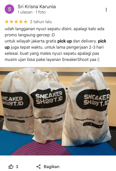 Rating Pelanggan Laundry Sepatu di Sneakershoot