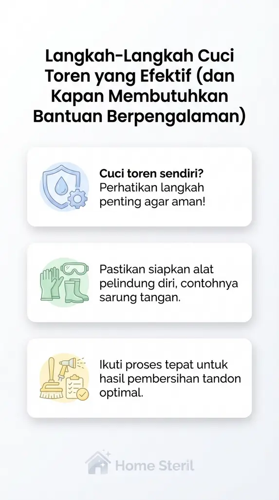 Langkah-Langkah Cuci Toren yang Efektif (dan Kapan Membutuhkan Bantuan Berpengalaman)