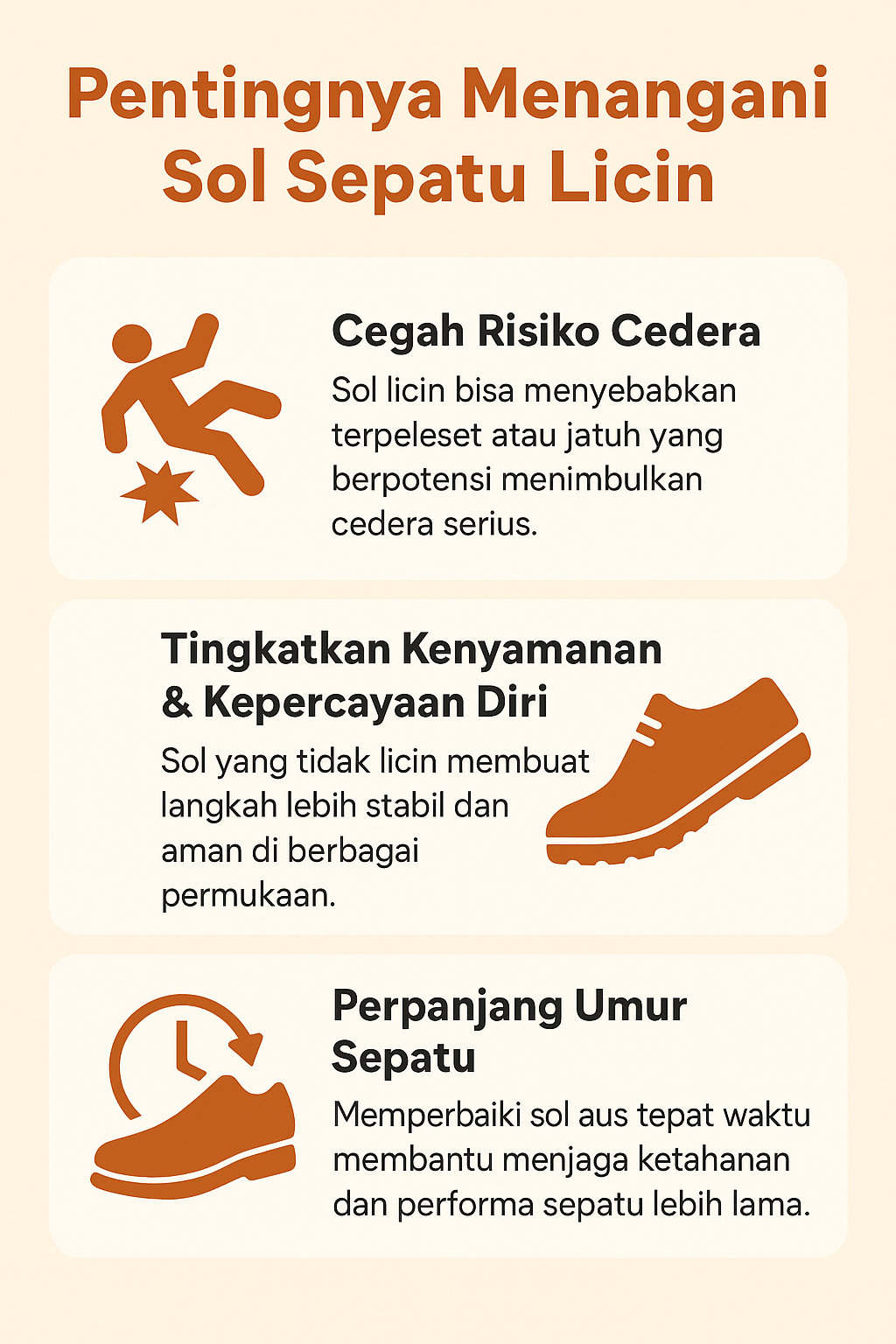 Pentingnya Menangani Sol Sepatu Licin