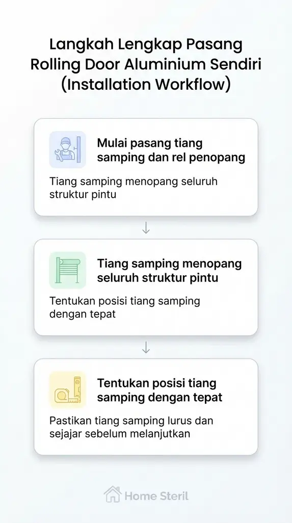 Langkah Lengkap Pasang Rolling Door Aluminium Sendiri (Installation Workflow)