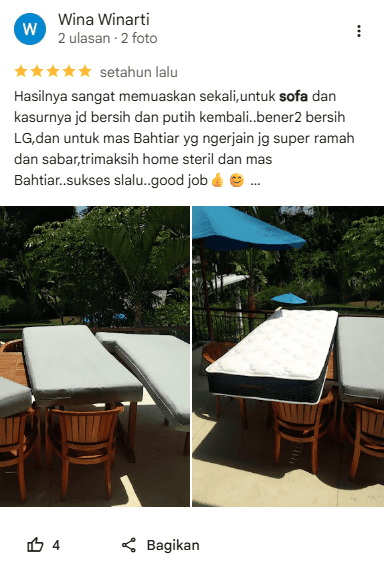 Apa Kata Pelanggan Home Steril Setelah Menggunakan Jasa Laundry Sofa?