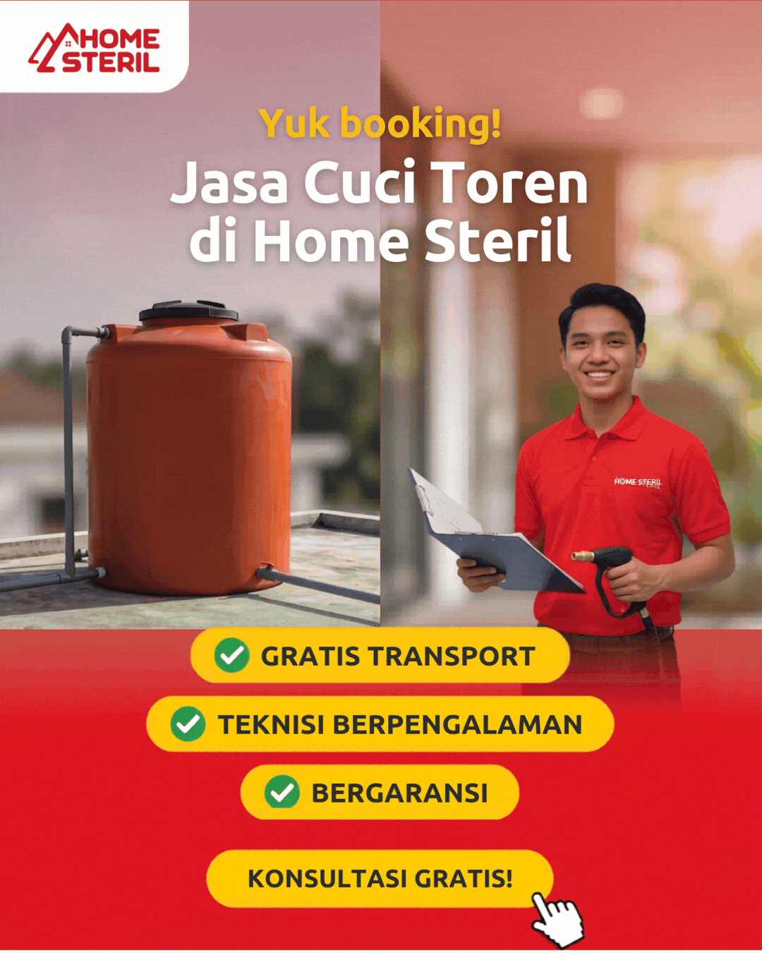 Jasa Cuci Toren di Home Steril