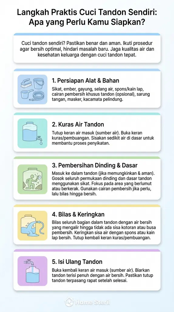 Langkah Praktis Cuci Tandon Sendiri: Apa yang Perlu Kamu Siapkan?
