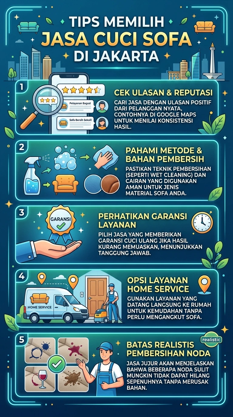 Infografik : Tips Memilih Jasa Cuci Sofa di Jakarta