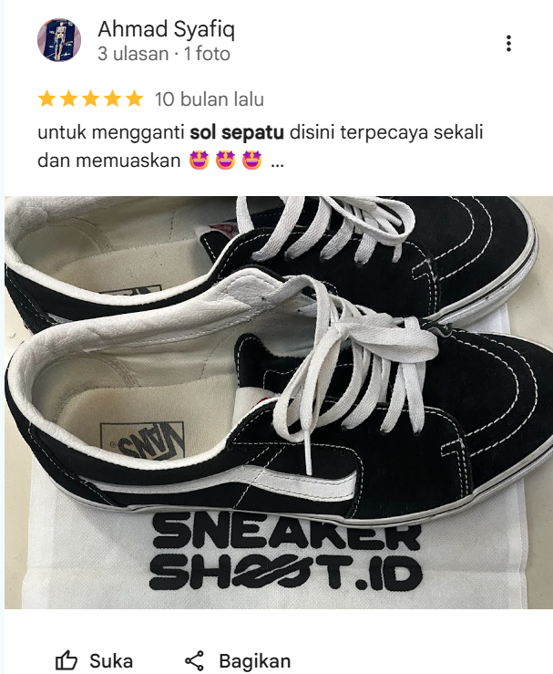 Testimoni Pelanggan Ganti Sol Sepatu di Sneakershoot