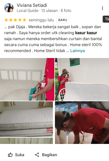 Rating Pelanggan Laundry Kasur di Home Steril