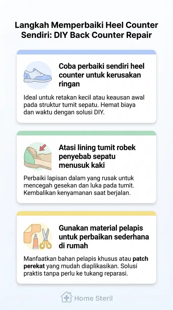 Langkah Memperbaiki Heel Counter Sendiri: DIY Back Counter Repair