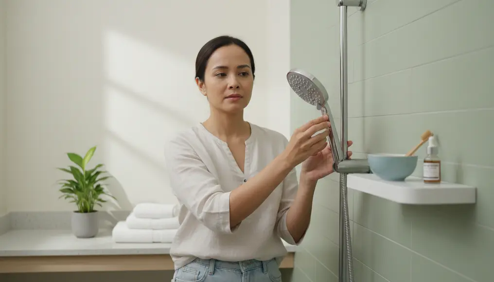 Membersihkan Shower Head Mampet Akibat Deposit Mineral