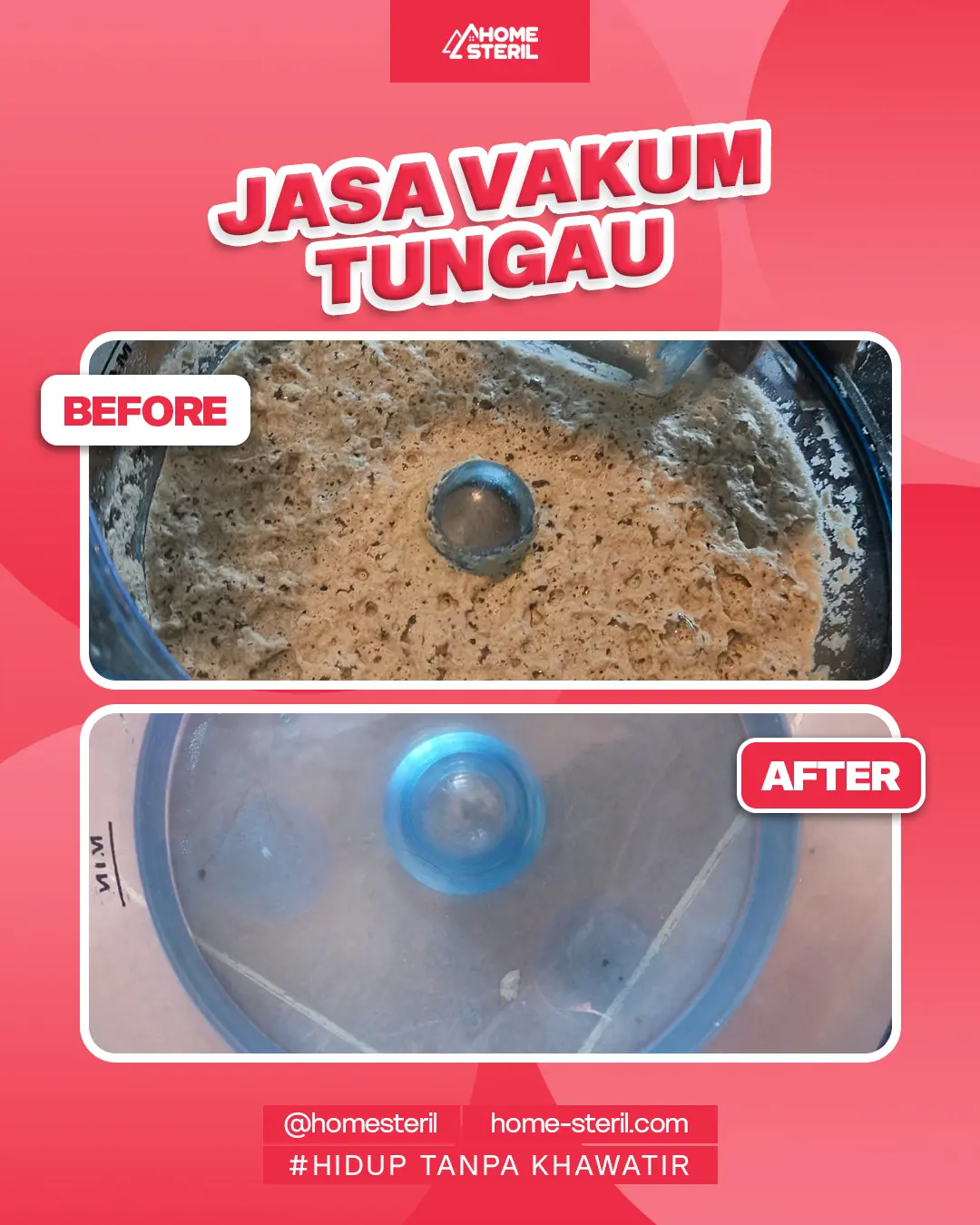 Before&After Vacuum Tungau di home-steril.com