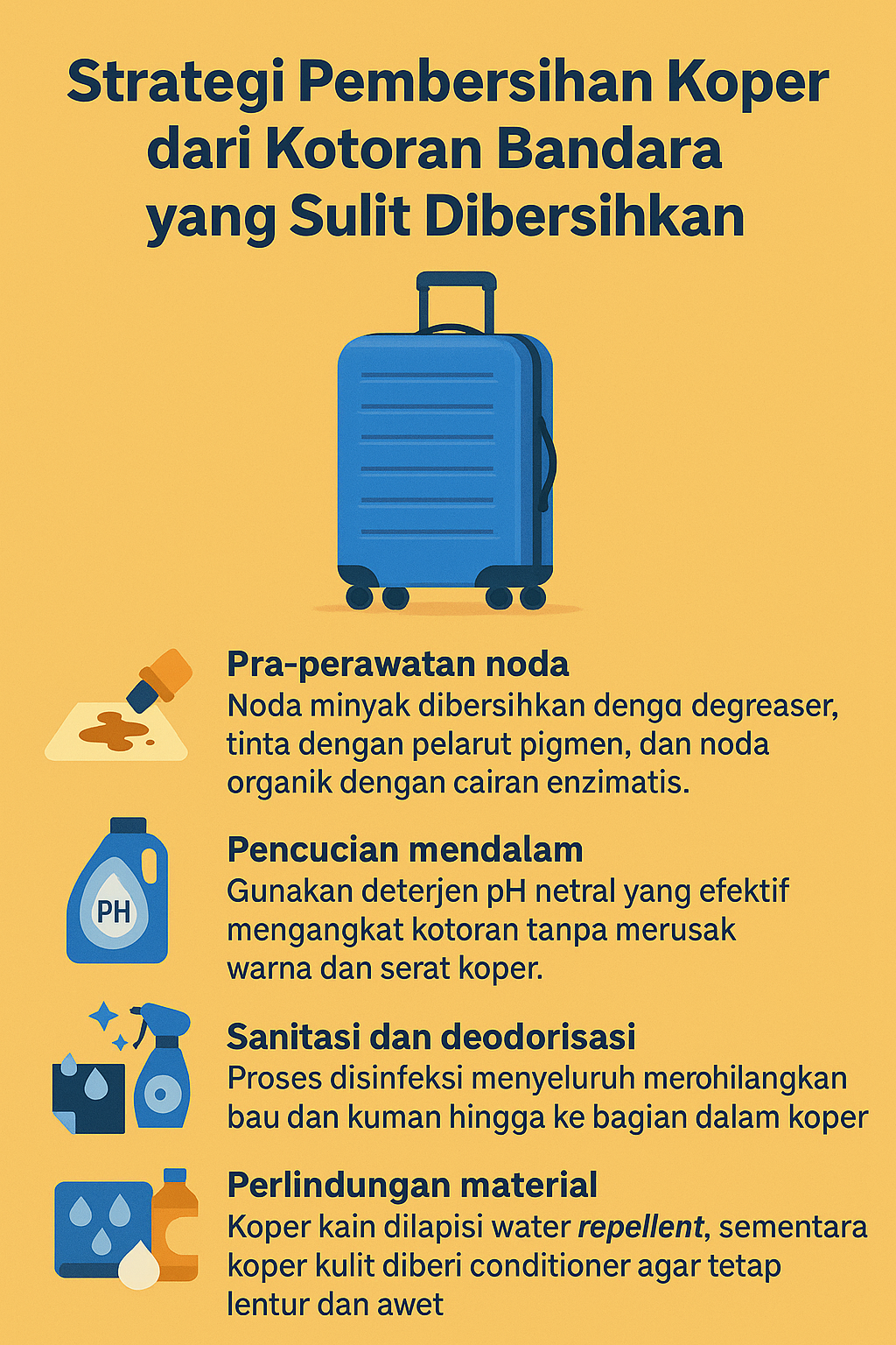 Strategi Pembersihan Koper dari Kotoran Bandara yang Sulit Dibersihkan