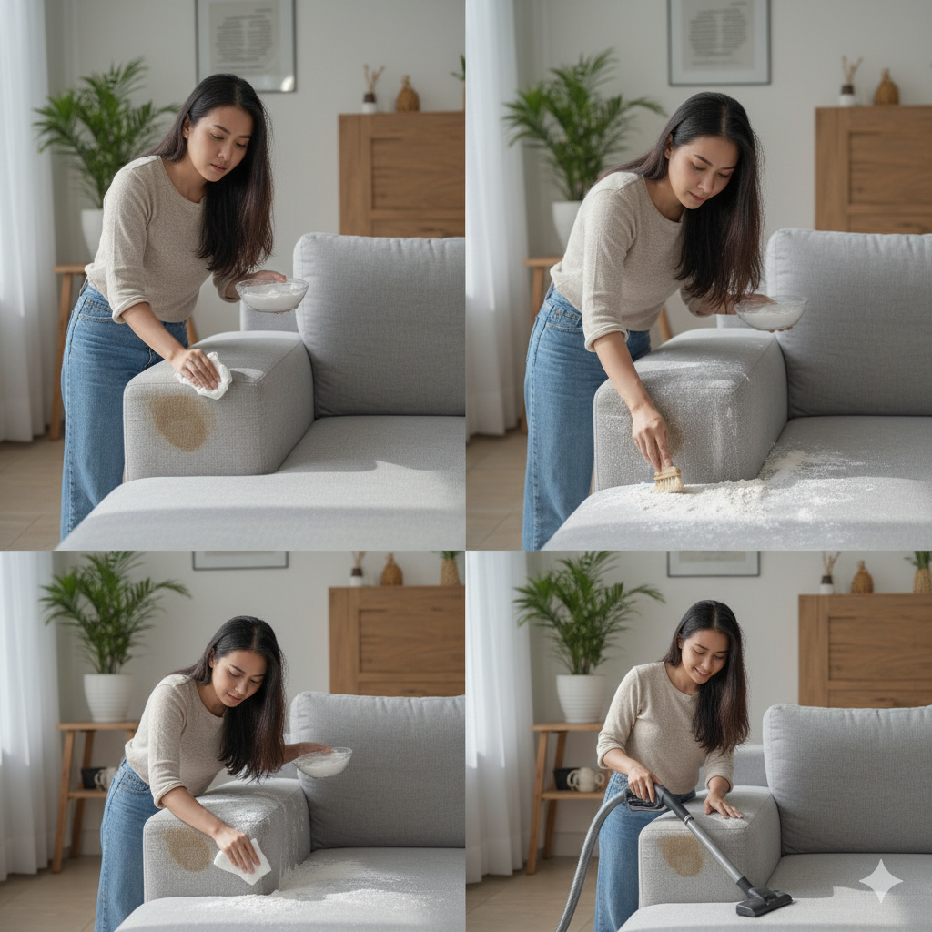 Langkah-langkah Membersihkan Sofa dari Noda Minyak