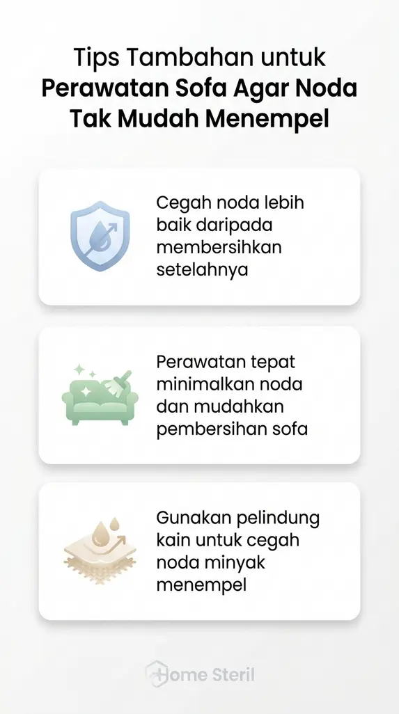 Tips Tambahan untuk Perawatan Sofa Agar Noda Tak Mudah Menempel