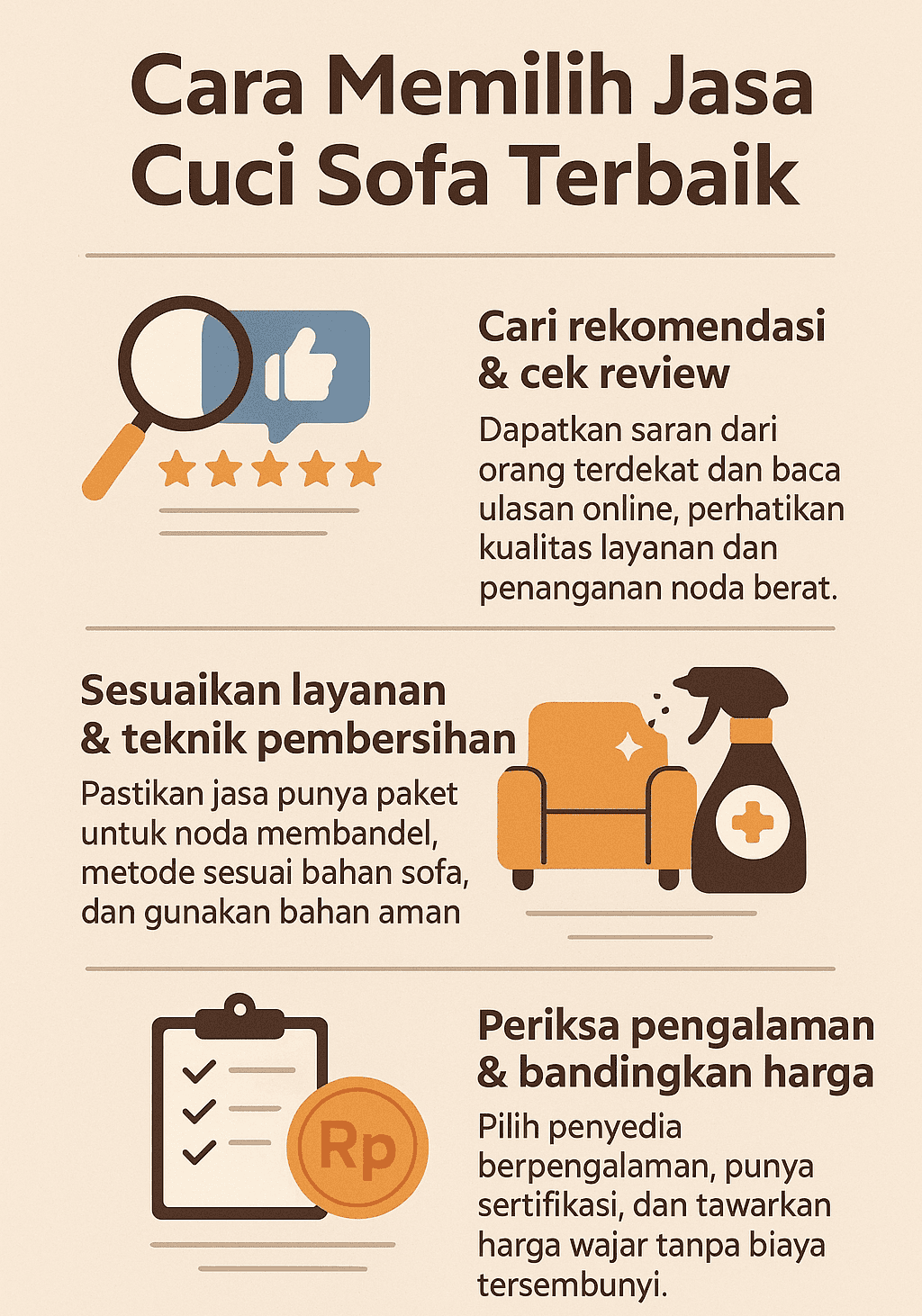 Infografik: Cara Memilih Jasa Cuci Sofa Terbaik
