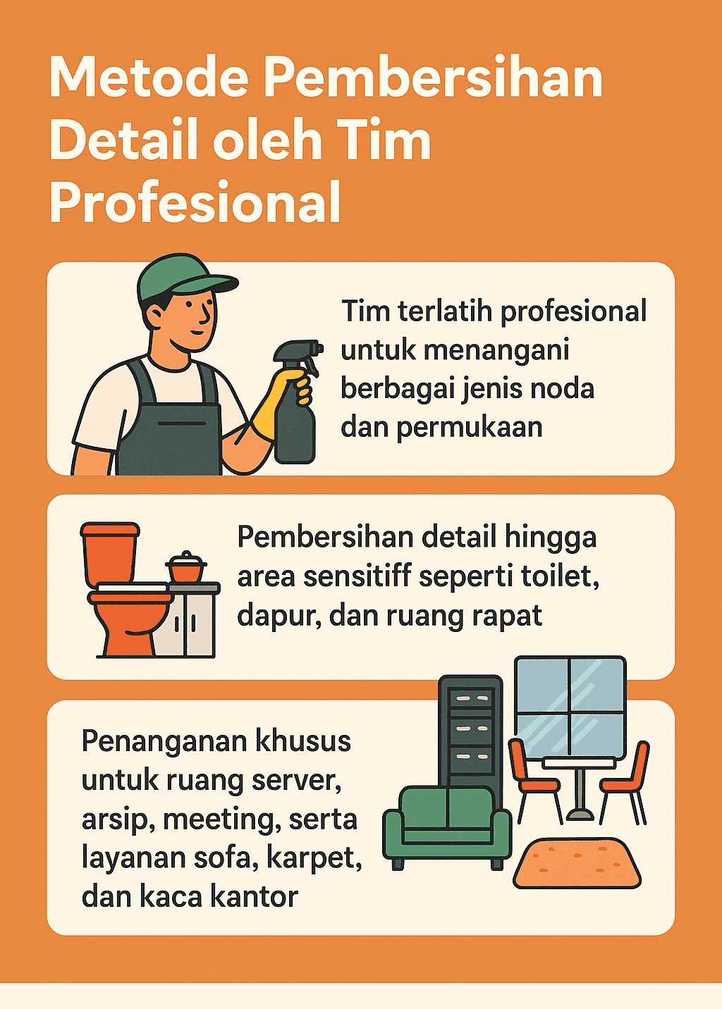 Infografik: Metode Pembersihan Detail oleh Tim Berpengalaman
