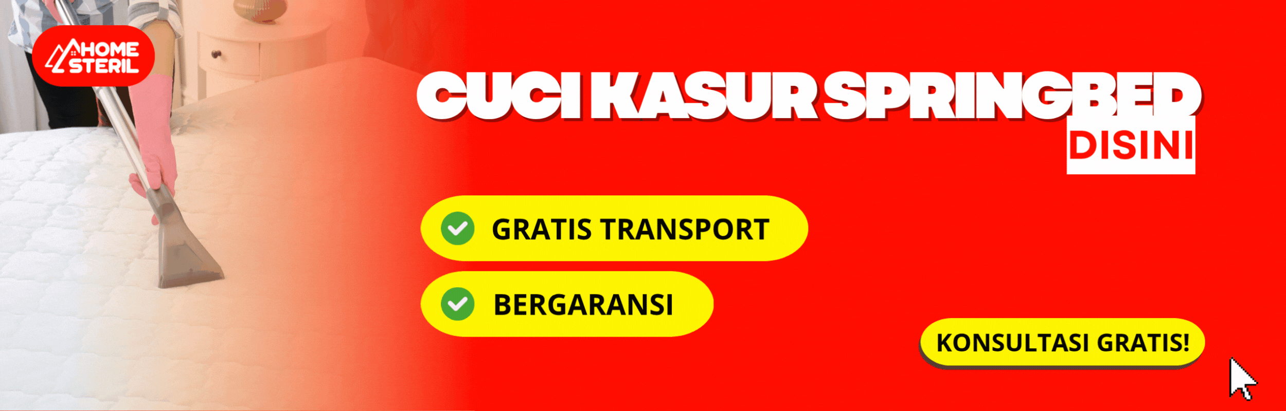 Cuci Kasur Springbed di Home Steril