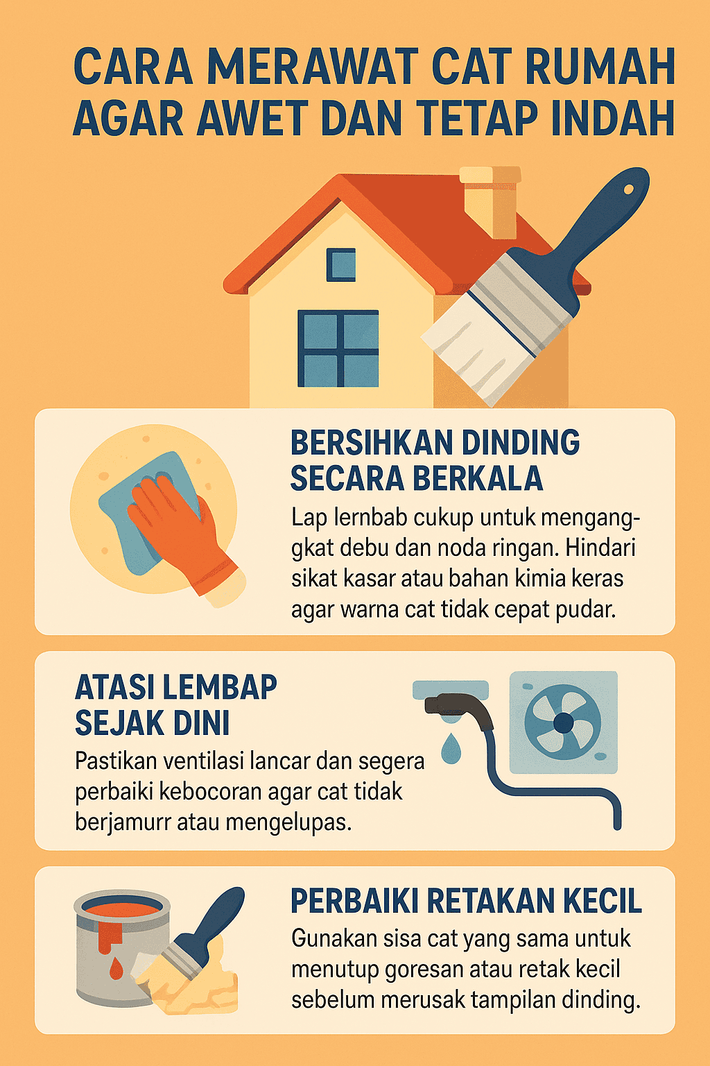 Infografik:Cara Merawat Cat Rumah Agar Awet dan Tetap Indah